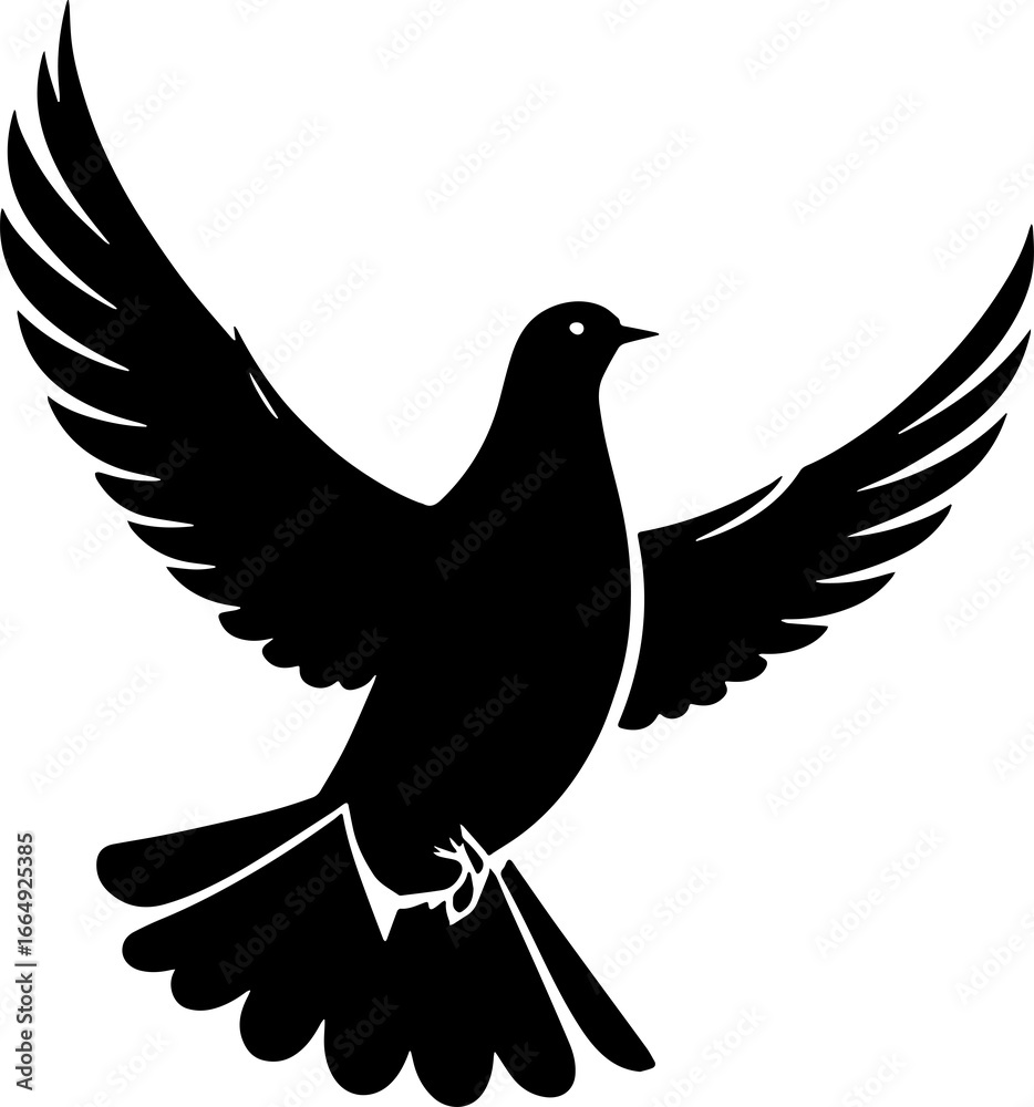 Obraz premium Minimalist Dove Icon for Peace and Nature Branding