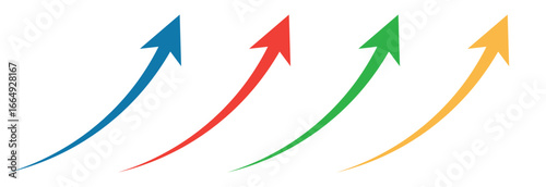 Upward curved arrow chart symbol concept colorful vector illustration
