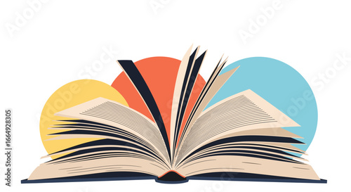 Discovering new worlds through the pages of an open book filled with knowledge and imagination