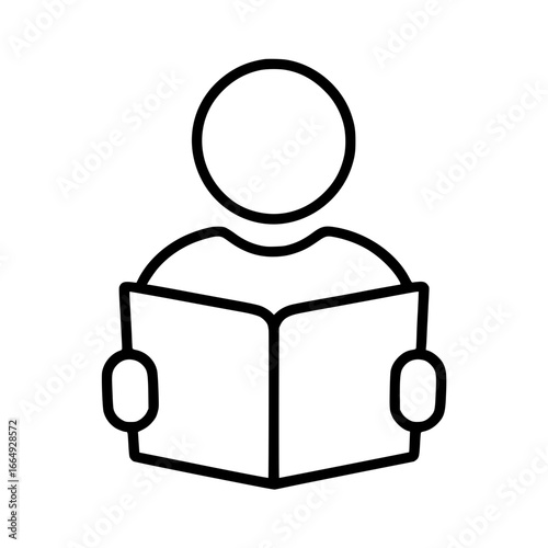Person Reading Book Vector Icon