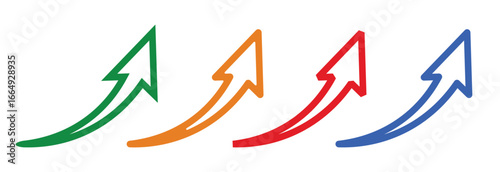 Upward curve arrow symbol modern gradient colorful infographic vector