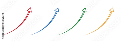 Colorful curve arrow upward icons infographic business vector design