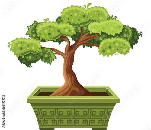 Bonsai tree cultivated in pot