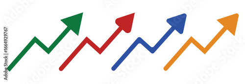 Gradient curve arrow upward infographic symbol colorful vector design