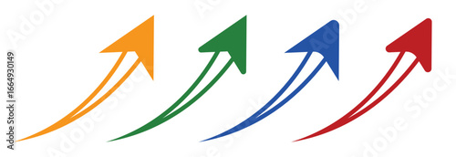 Creative curve arrow upward concept set flat modern vector elements