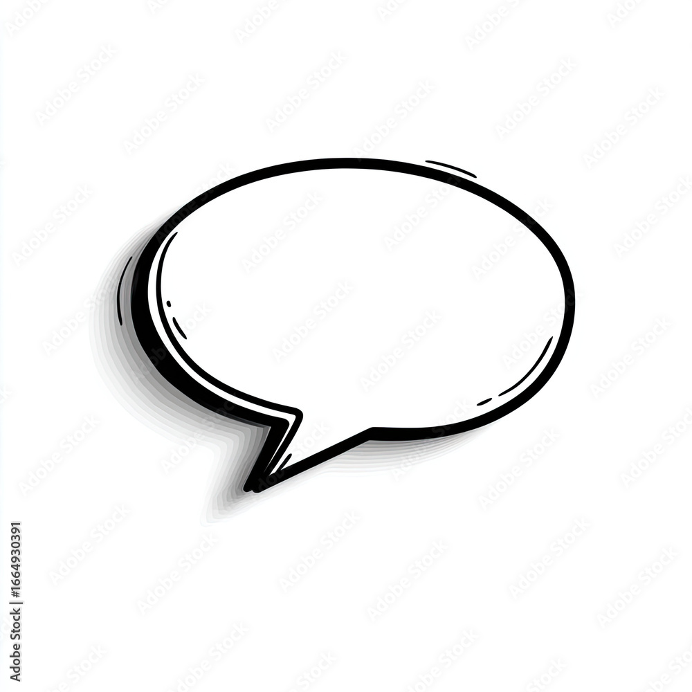 Empty speech bubble with shadow on white background for text Empty speech bubble with shadow on white background for text
