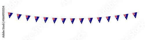 Hanging pennants or bunting with flag of Australia