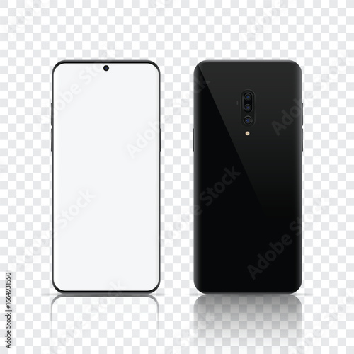 3D Realistic Black Mobile Phone Mockup Template