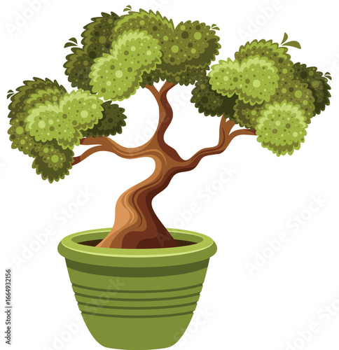 Bonsai tree in pot vector illustratio