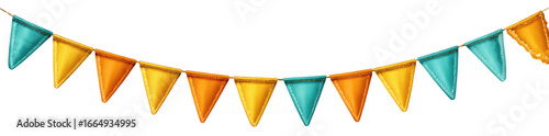Colorful triangular pennant garland (2)