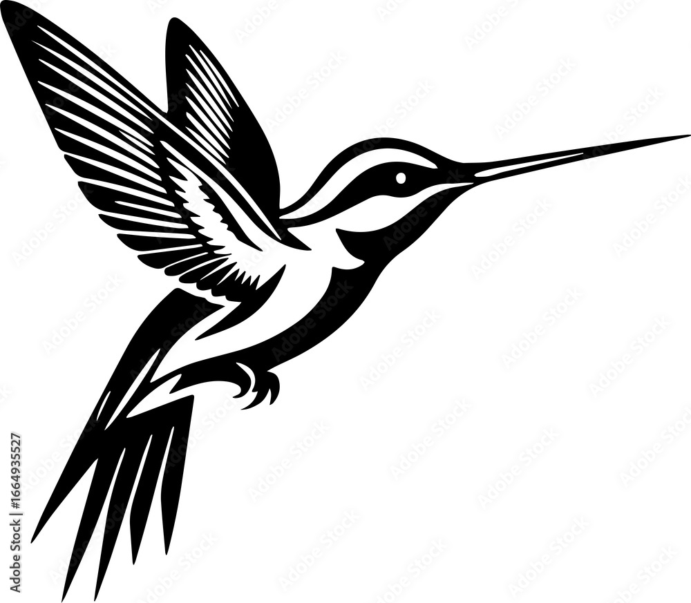 Obraz premium Minimalist Hummingbird Icon 