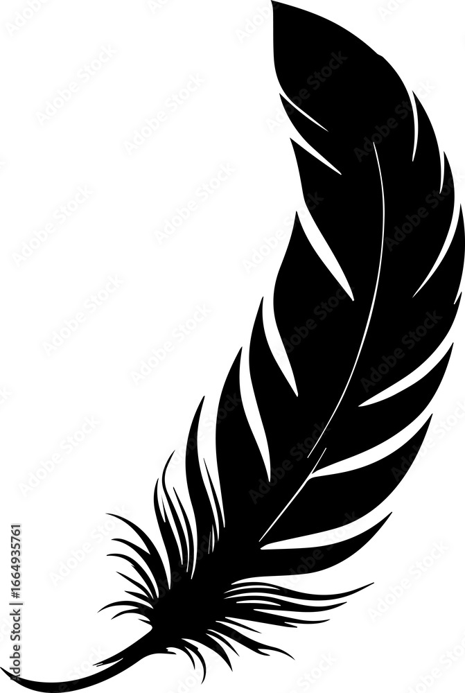 Obraz premium Simple minimalist feather icon 