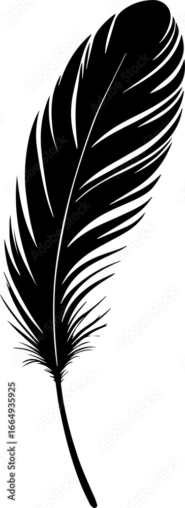 Obraz premium Simple minimalist feather icon 