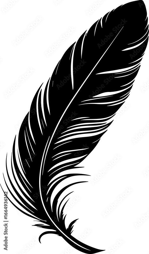 Obraz premium Simple minimalist feather icon 