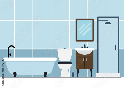 Bathroom in blue tones