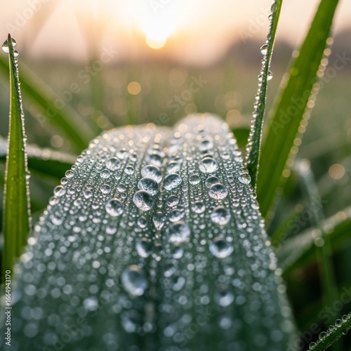 dew drops on a grass