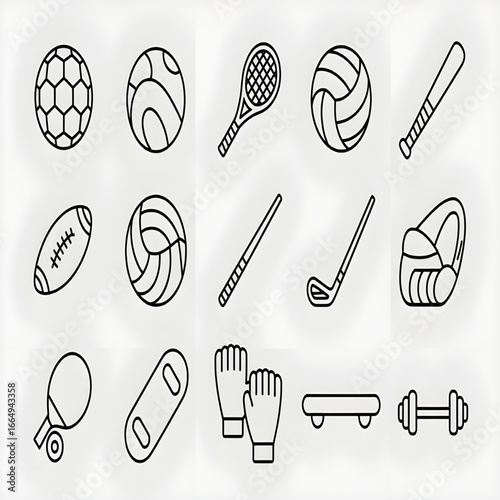 Sports and Games Outline Icon Collection