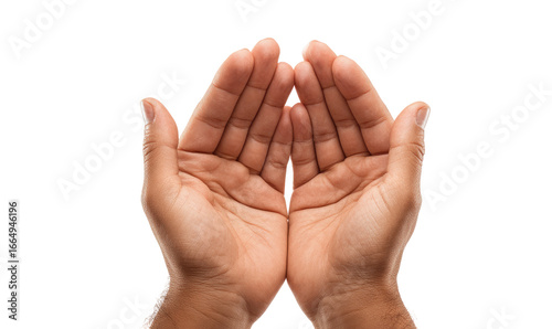 Two hands cupped together, palms up.  Close-up of cupped hands, showing skin texture and details.  Isolated against black background