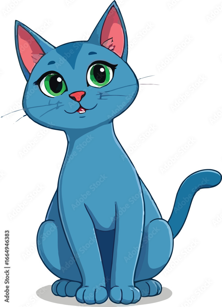 Obraz premium Cute cartoon a illustrator vector russian blue cat