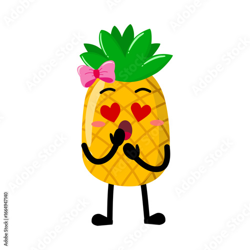 Cute Hand Drawn Crazy In Love Pineapple