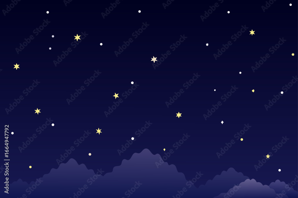 Naklejka premium Night Sky Glowing with Millions of Stars
