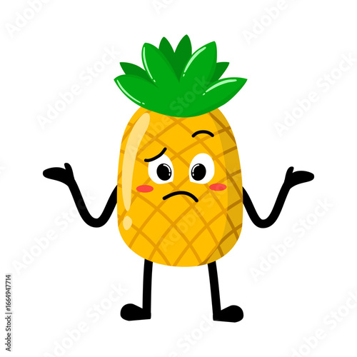 Cute Hand Drawn Pineapple Shrug Don't Know