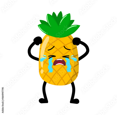 Cute Hand Drawn Pineapple Crying Out Loud