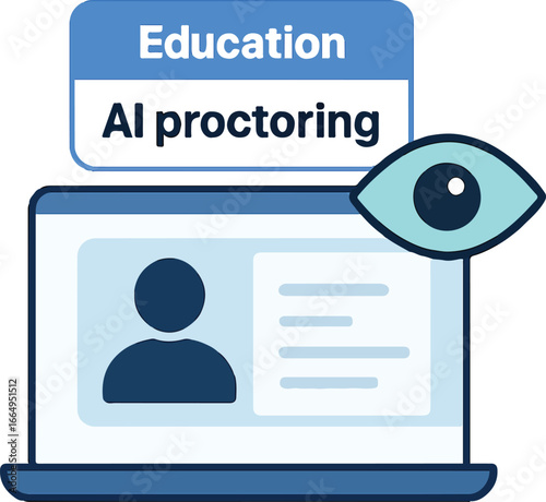 Education AI proctoring Illustration