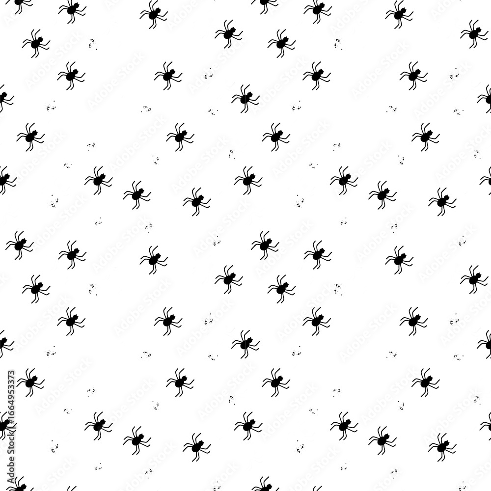 Obraz premium Seamless Black Spider Web Pattern for Halloween and Horror Design