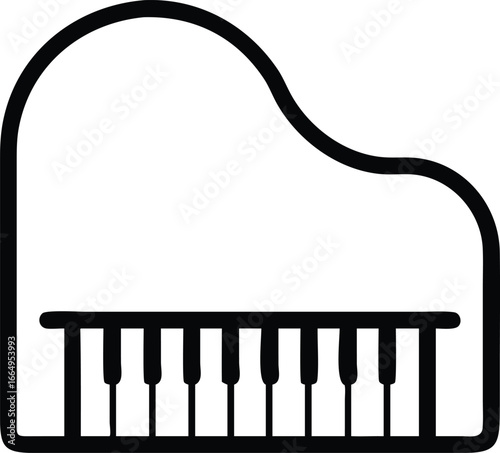 Classic grand piano vector illustration