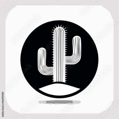 black and white of cactus icon
