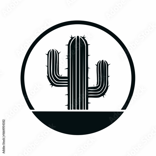 black and white of cactus icon