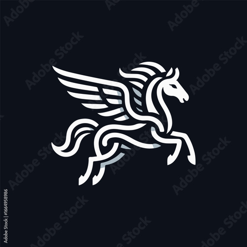 Wallpaper Mural Majestic Line Pegasus Logo Torontodigital.ca