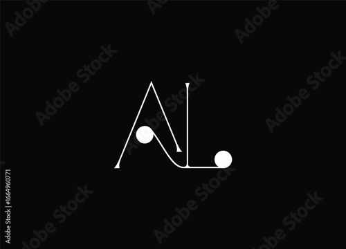 AL Logo Design Vector. Elegant Monogram Logo Design
