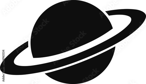 A Planet with Rings Like Saturn Clean Silhouette
