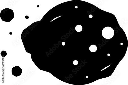 An Asteroid Belt Minimalist Vector Silhouette Solid