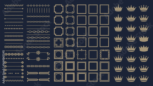 Set of Award Laurel Wreaths and Branches – Decorative Vector Shields Collection for Certificates, Logos, Badges, Emblems, Invitations, and Elegant Design Projects in Classic Style