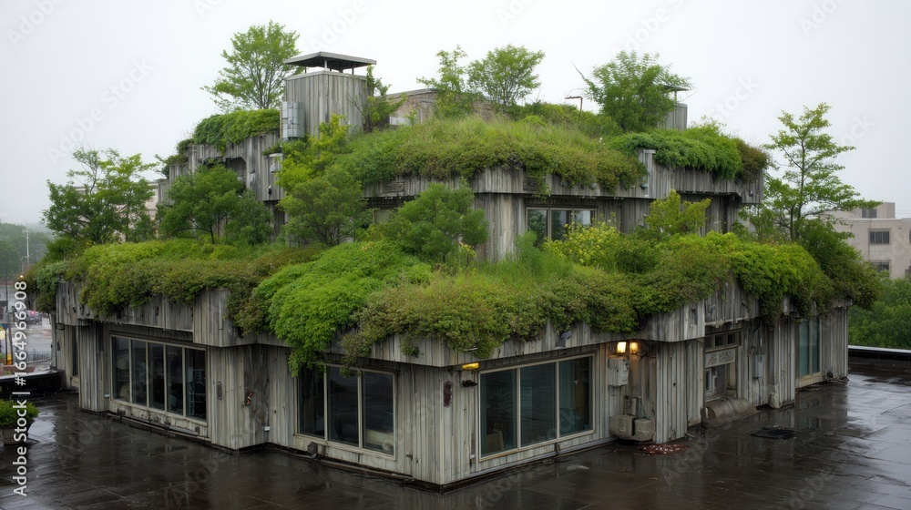 Fototapeta premium Rooftop garden on modern building