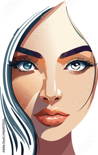 Vector illustration of a woman with blurred face representing introspective thought
Artistic vector design encouraging reflection on identity and personal values
