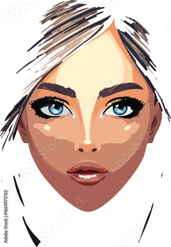 Artistic depiction of identity and perception in a minimalist vector style
Vector image of a woman with hidden face promoting empathy and understanding