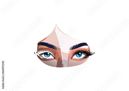 Vector image exploring human identity and perception through abstract facial design
Stylized female figure with blurred face promoting themes of introspection and emotion