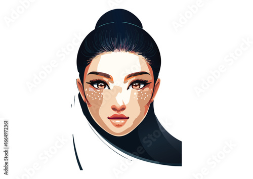 Stylized female figure with blurred face promoting themes of introspection and emotion
Abstract vector portrait encouraging youth to reflect on individuality and self-worth
