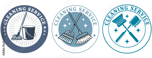Cleaning Service Logo set vector design.