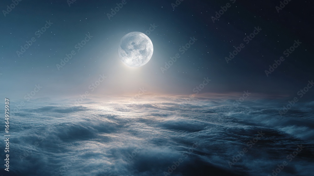 Obraz premium Moon clouds night