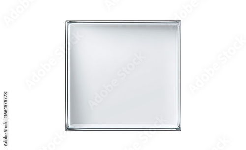 Empty square glass box, top view