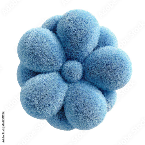Light blue fuzzy flower brooch
