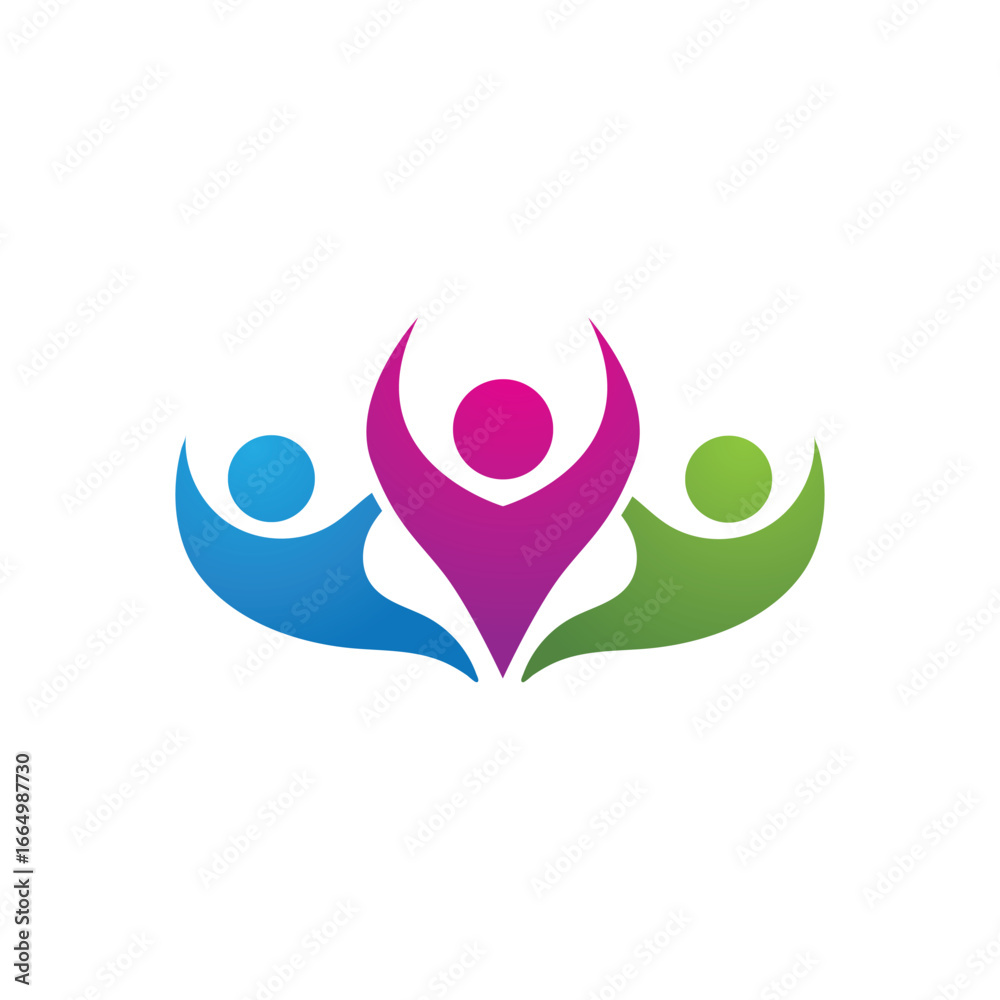 Fototapeta premium Community, group family and social logo vector