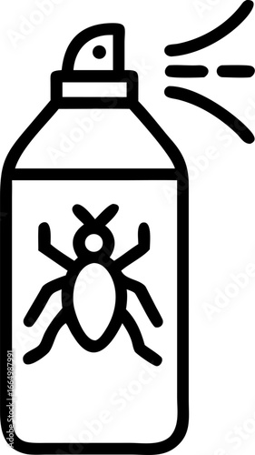 insecticide vector icon on white or transparent background. pest control or insect control icons items Stroke icon collections. Editable Stroke icon collection Outline icon.