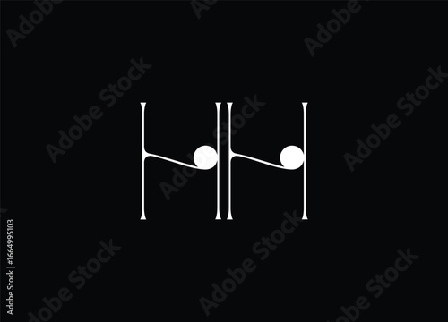 HH Logo Design Vector. Elegant Monogram Logo Design