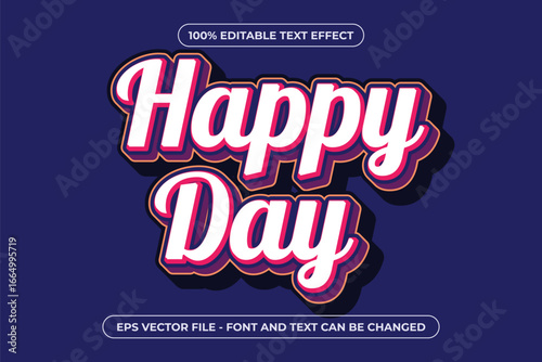 Happy Day - 3D Editable Text Effect